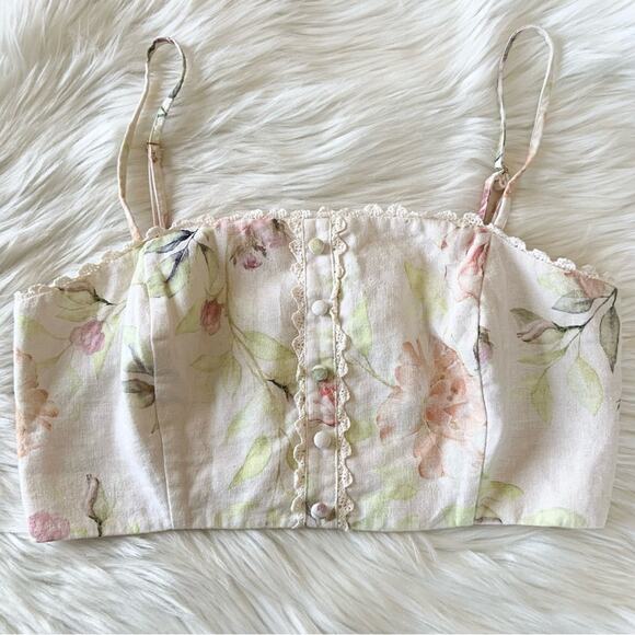 Caroline Constas Floral Linen Shorts & Top Set Size Small Retail $400 - Picture 10 of 16